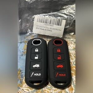 Black and Red Car Key Fob Covers